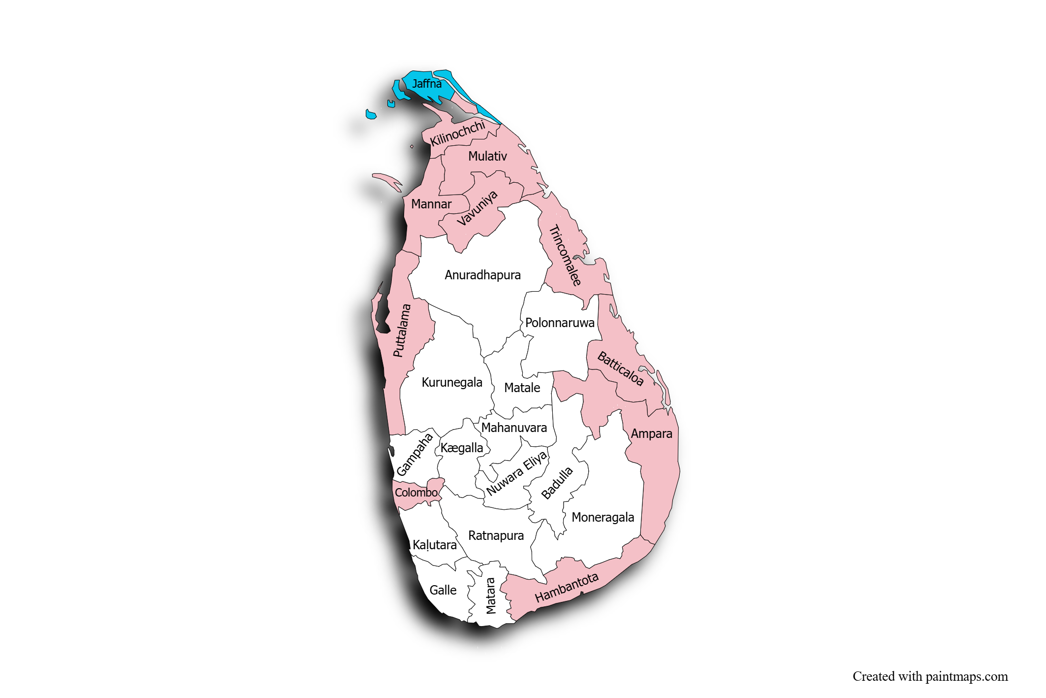 Sri Lanka District Map